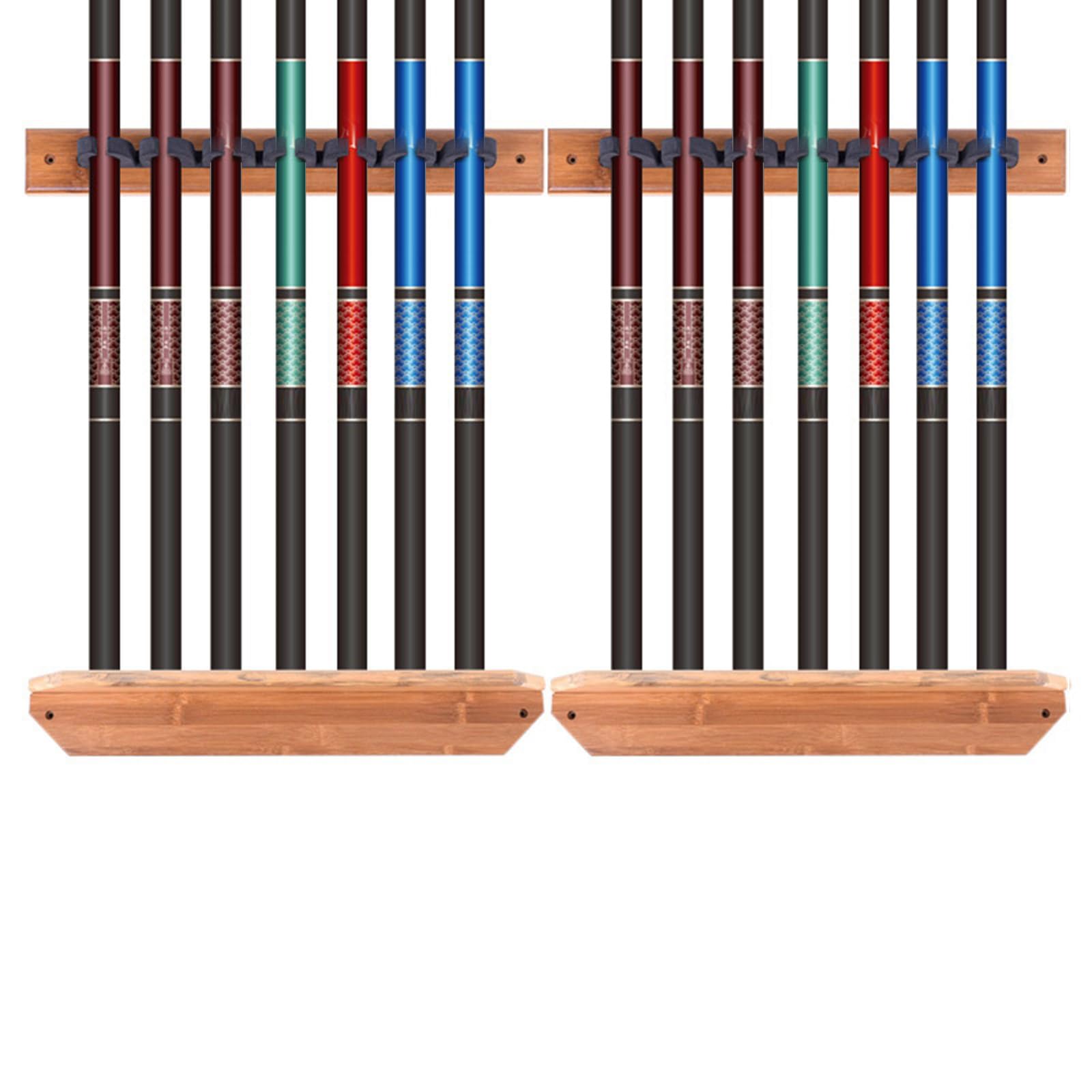 Supporto verticale per canna da pesca a parete in legno, per organizzare 7/10 canne da pesca e attrezzature in legno