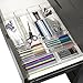 STORi Clear Plastic Vanity, Desk and Kitchen Drawer Organizers | 6 Piece Set