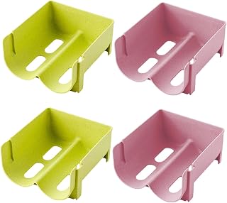 4Pcs Stackable Plastic Refrigerator Drawer Storage Rack for Beverages