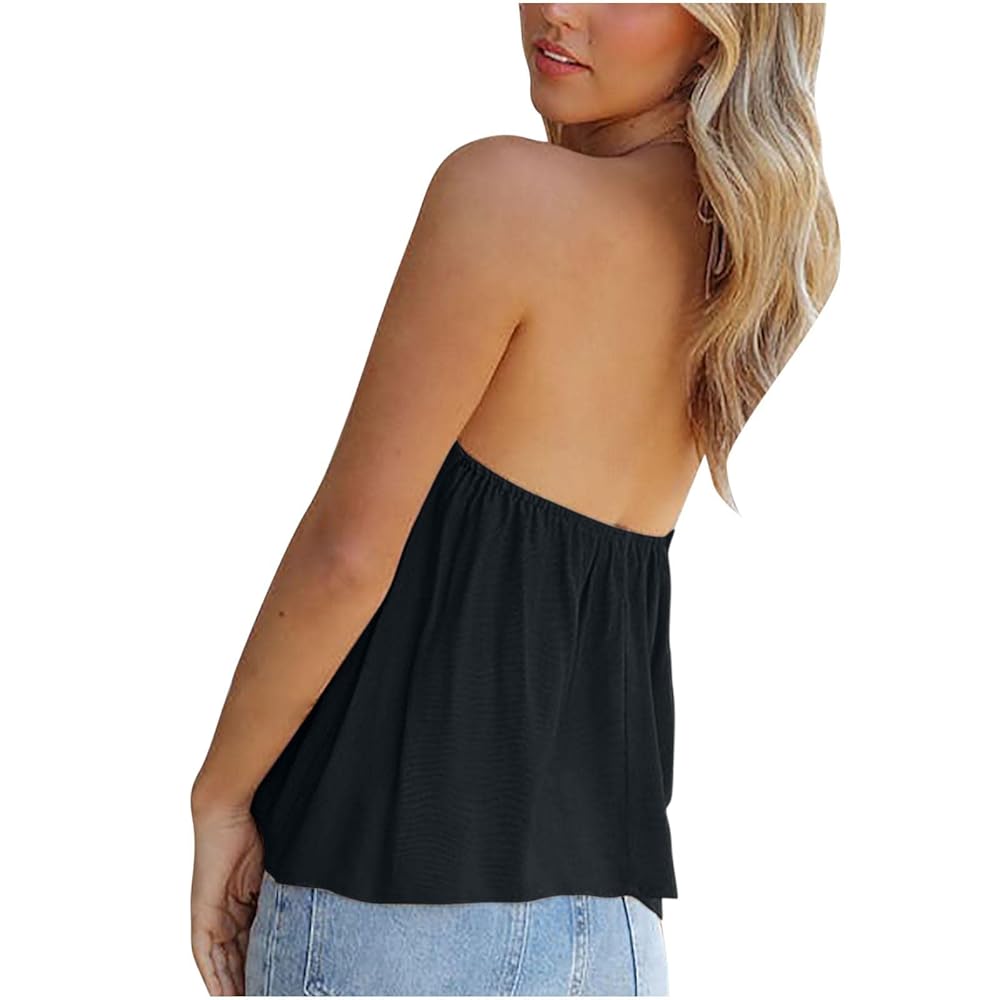 Womens Summer Halter Tops Sleeveless Criss Cross Spaghetti