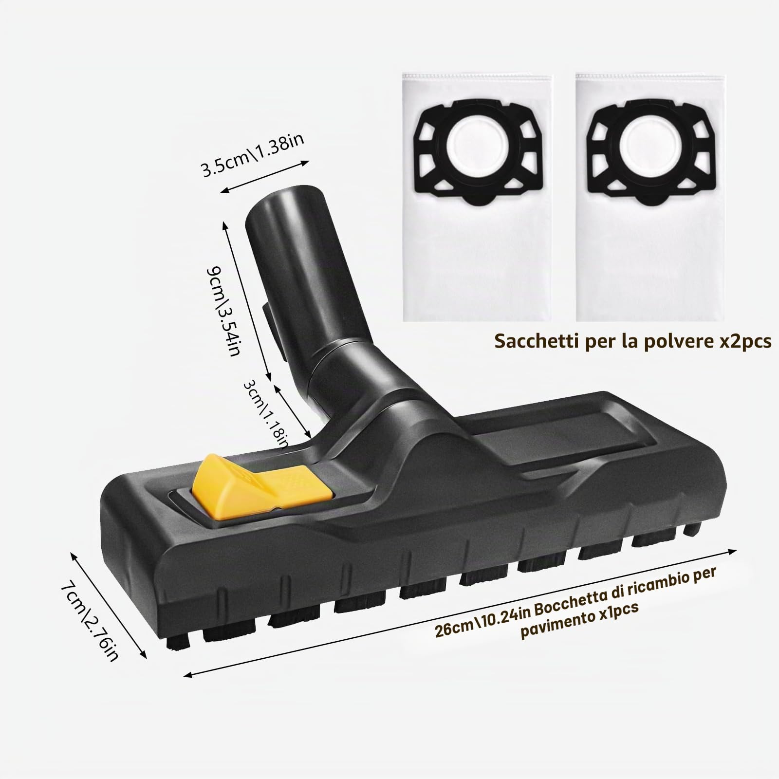3 pezzi per accessori karcher WD3 WD5 WD4 WD6 ugello per pavimenti, ricambio per aspirapolvere karcher WD3 WD5 WD4 WD6 accessori, inclusi ugello e sacchetto per la polvere