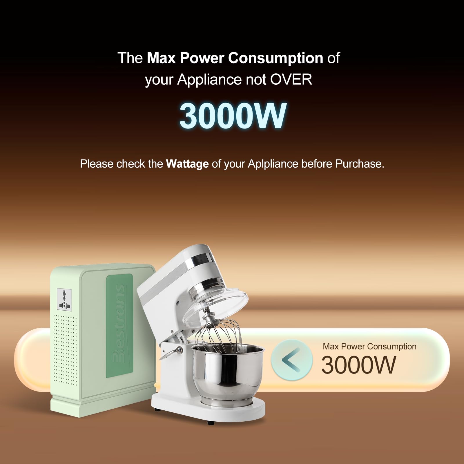 Trasformatore step up da 3000 W, convertitore da 110 V a 220 V, convertitore di tensione resistente, da 110 V-120 V a 220 V-240 V, con doppia presa, protezione da sovraccarico e ultra