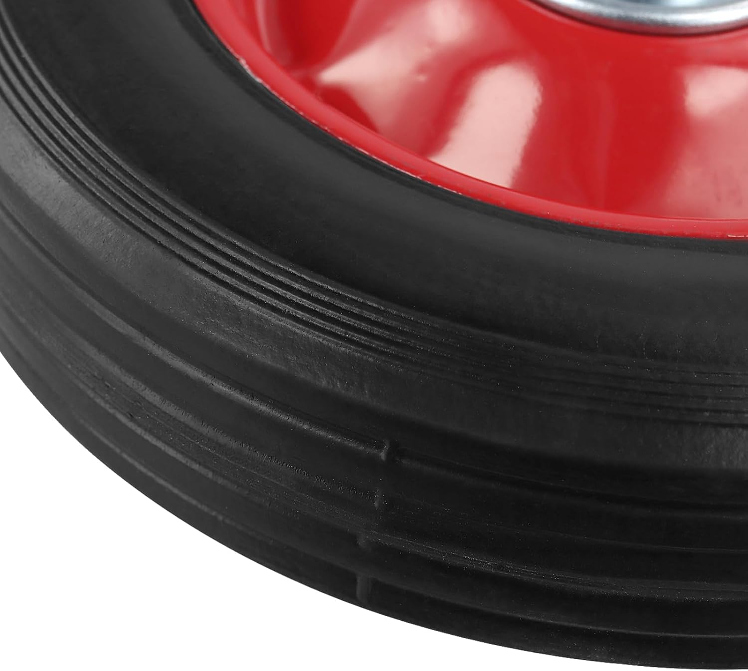 HOZEON 6 Pack 6 x 1.5 Inch Flat Free Rubber Tires, 1/2 Inch Axle Hole Solid Dolly Wheels Replacement, Hand Truck Wheel, 176 lbs Max Load Bearing Capacity