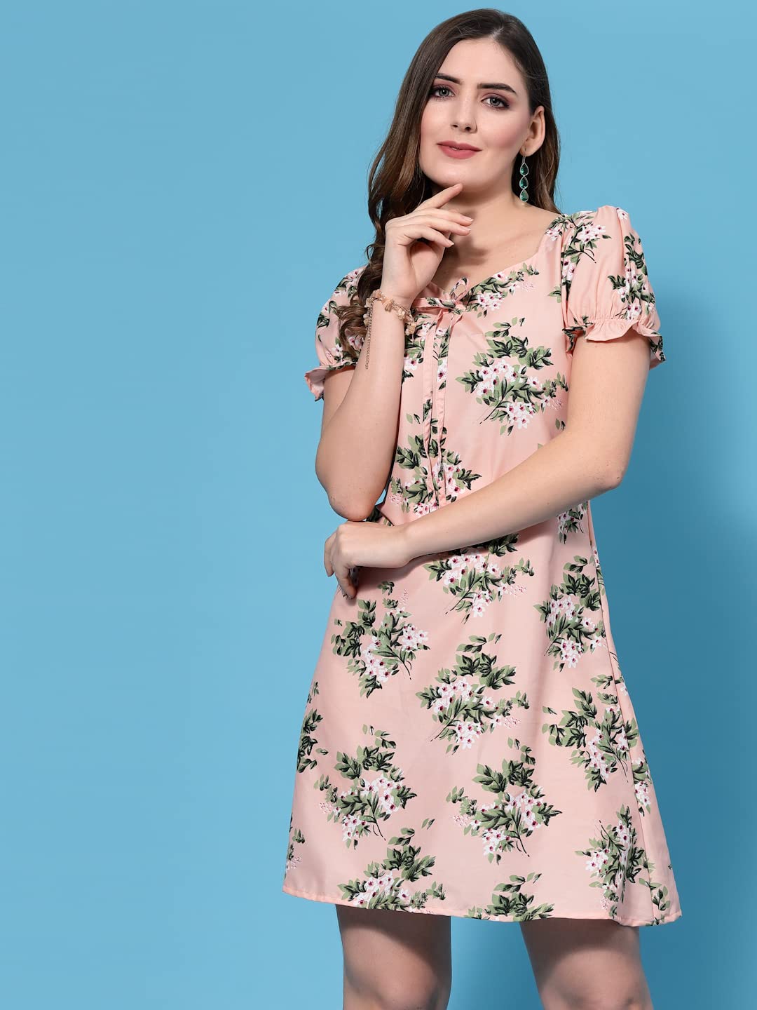 Oomph Women's Crepe Sheath Mini Dress (Md598_Orange 5