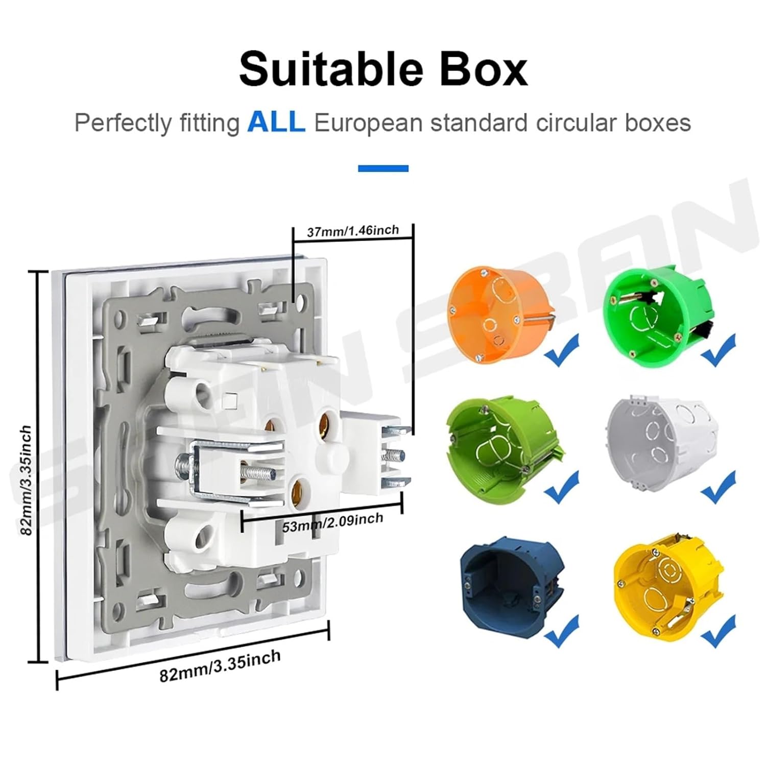 EU Standard Triple Sockets Europe Electrical outlets 110-250V Glass Panel White wall Plug Home Inprovement(Black EU)