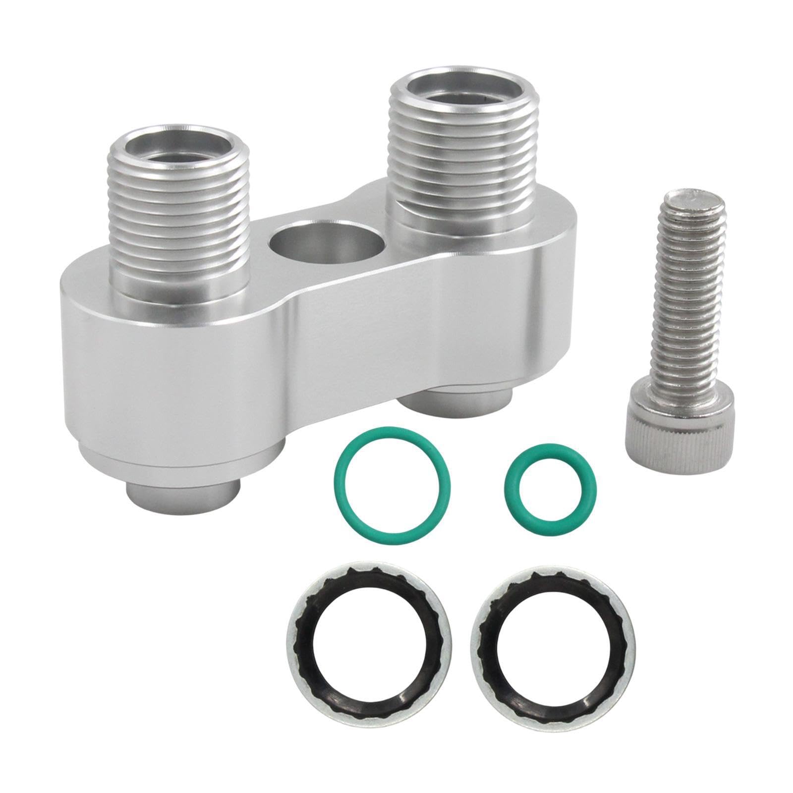 PIXZCSA Dependable AC Compressor Adapter Fitting Crafted CNC Machined Aluminum for Reliable Air Conditioning Efficiency AC Compressor Quick Connector Fitting