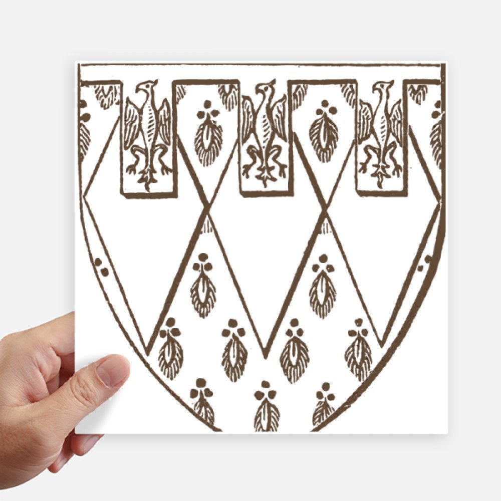 Autocollant carré 20 cm plumes art baroque blanc et noir pour deco ordinateur et valise 4pcs