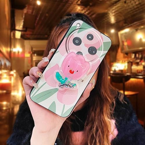 Phone Case Compatible with ZTE Nubia P9 Pro 5G/Optus X Pro 2 5G, Durable Cartoon Anti-dust TPU Quicksand Rotatable stand Glisten