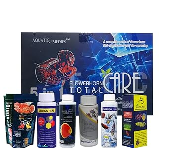 Aquatic Remedies Flowerhorn Fish Must Have Complete 5 in 1 Kit for Flowerhorn Combo (with ProBio Flowerhorn Food 100g)
