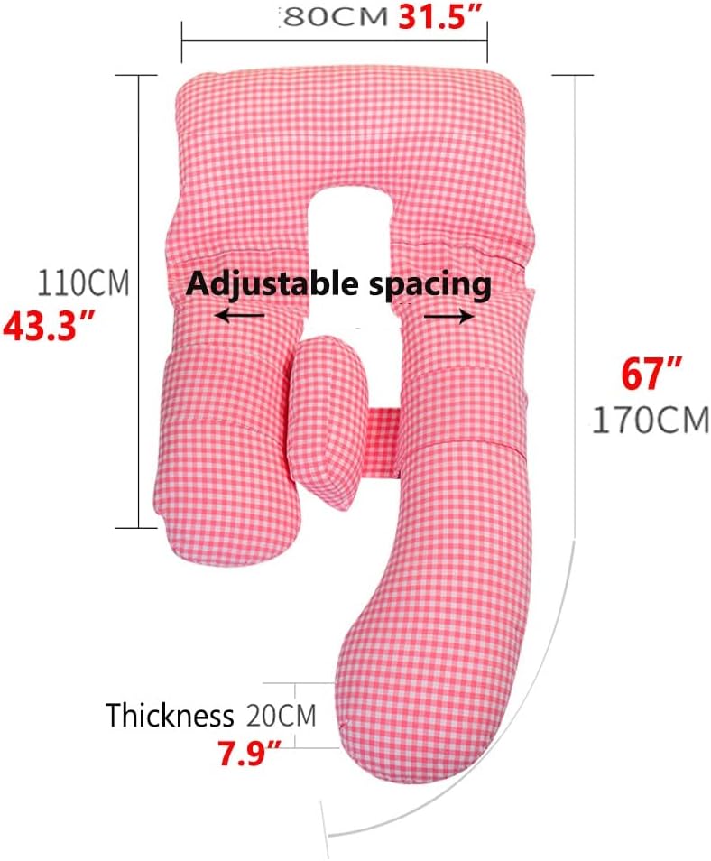 U-Shaped Full Body Maternity Pillow, Maternity Side Sleeping Pillow Nursing Pillow with Removable Pillow Cover, Best Gift for A New Mother (Color : C, Size : 170x80x20cm) (B 170x80x20cm)