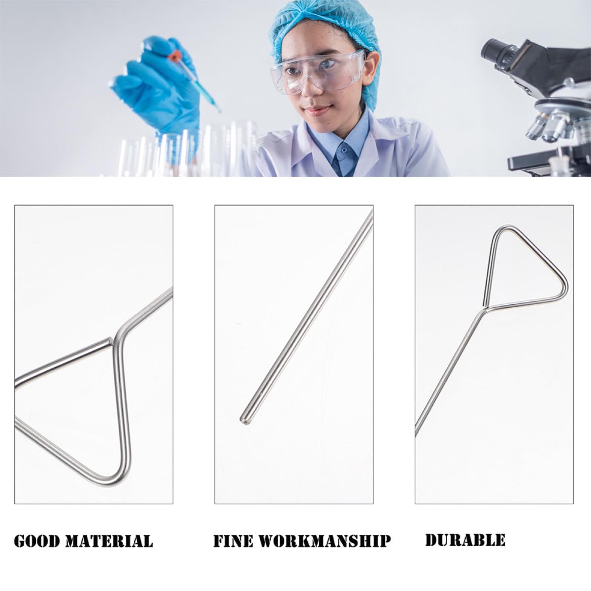 5pcs Stainless Steel Spreaders Set Triangular Spatulas Laboratory Scrapers for Petri Dish Wide Spreading Equipment