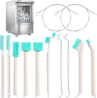 Ice Maker Cleaners Set, 10pcs Ice Machine Cleaning Brushes and 2pcs Double Ended Crochet Hook Household Cleaning Brush Detail Cleaner Brush for Gaps Corner Small Space