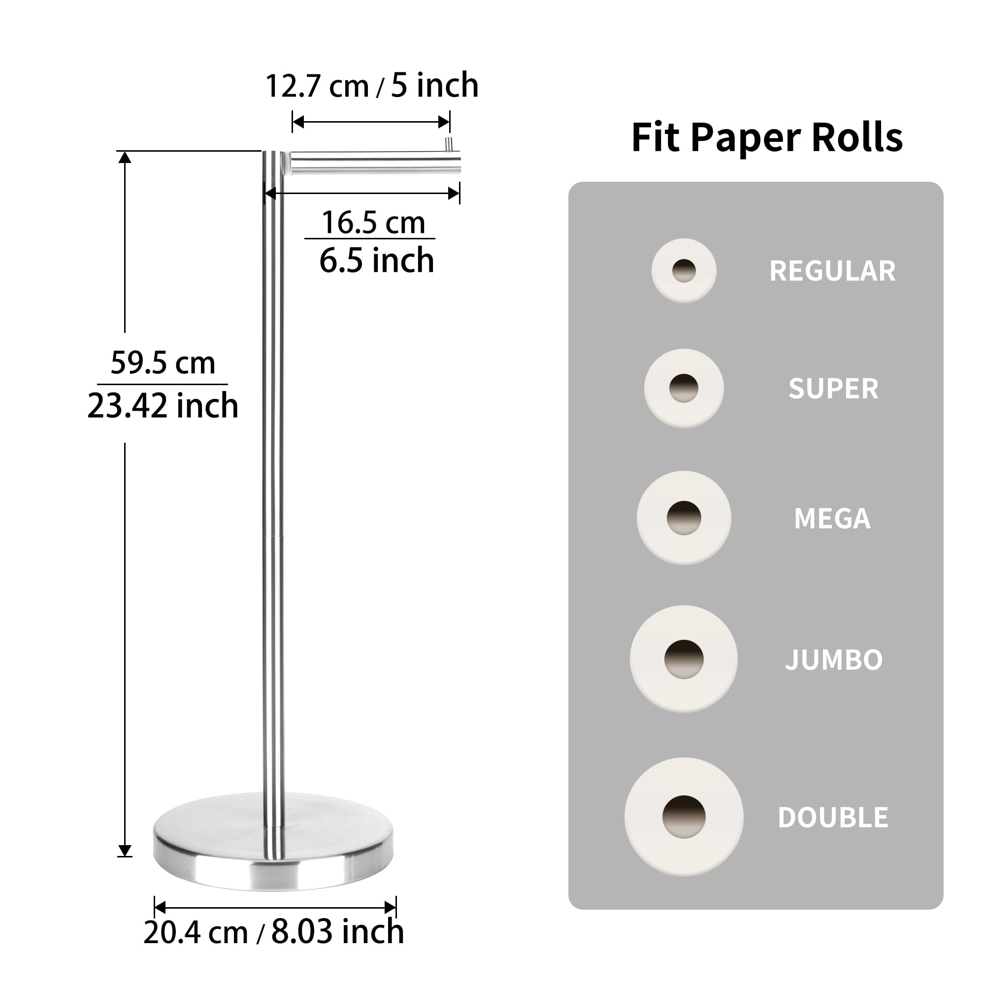 Brushed Nickel Toilet Paper Stand 1 pc - Image 4