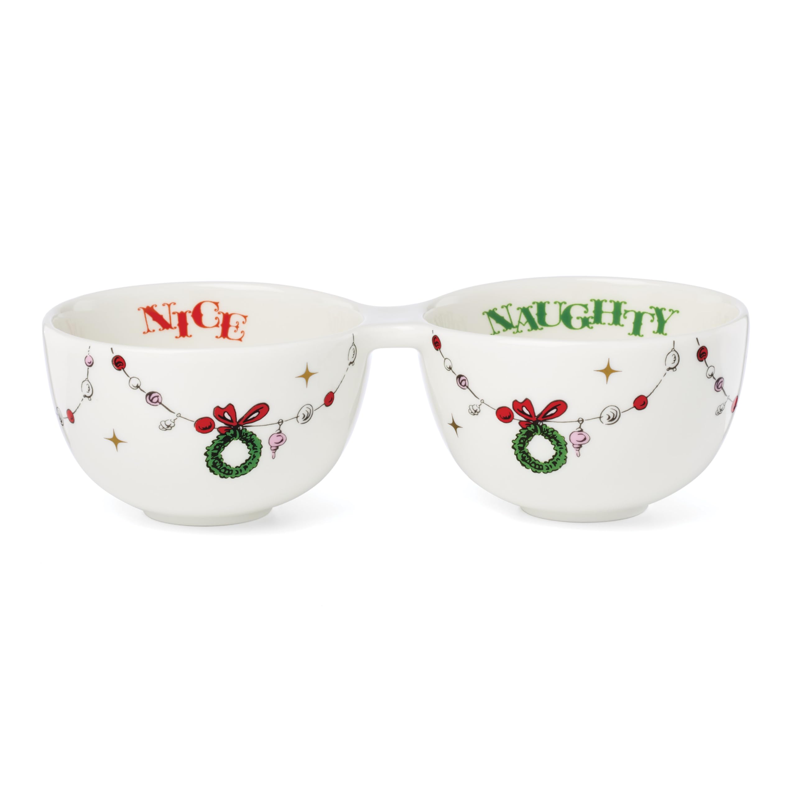 Lenox Merry Grinchmas Porcelain Double Christmas Dip Bowl