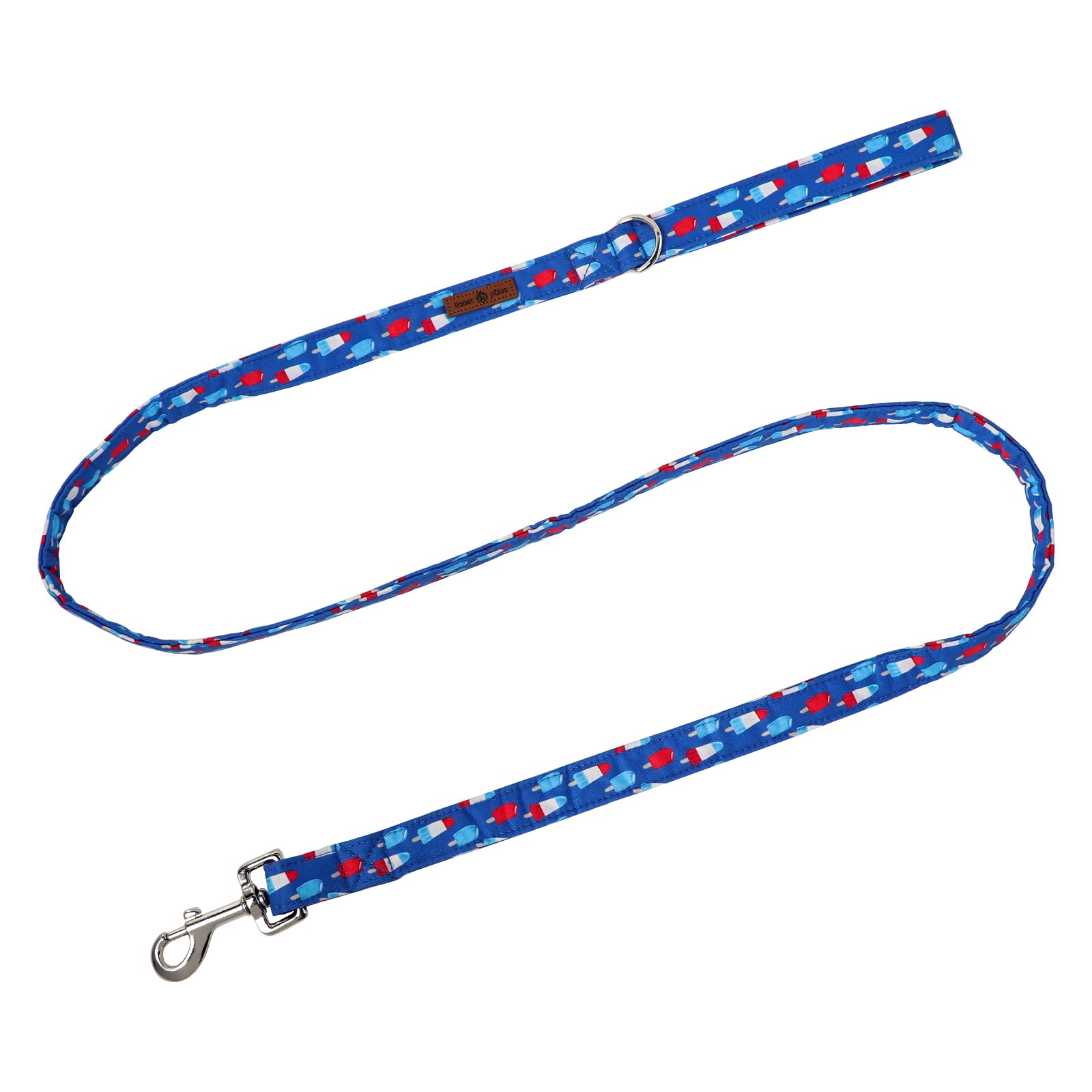 Lionet Paws Patriotic 4th of July American Flag Dog Leash Matching Dogs Collar for Medium Large Dog