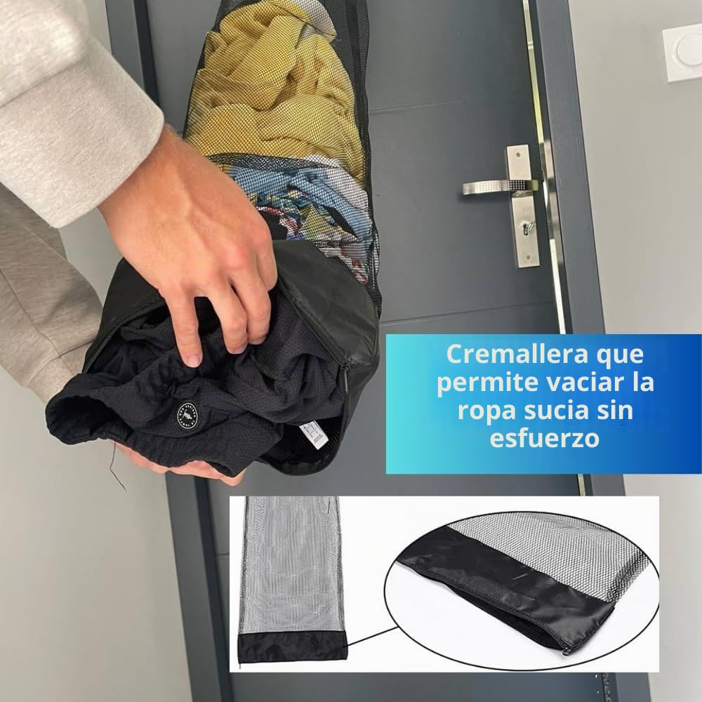 Générique TheDunk - Cesta de baloncesto de madera para ropa sucia, pared y puerta, con bolsa extraíble, pelota y bomba de aire, juegos de baloncesto para recoger ropa sucia, regalo para niños y adulto