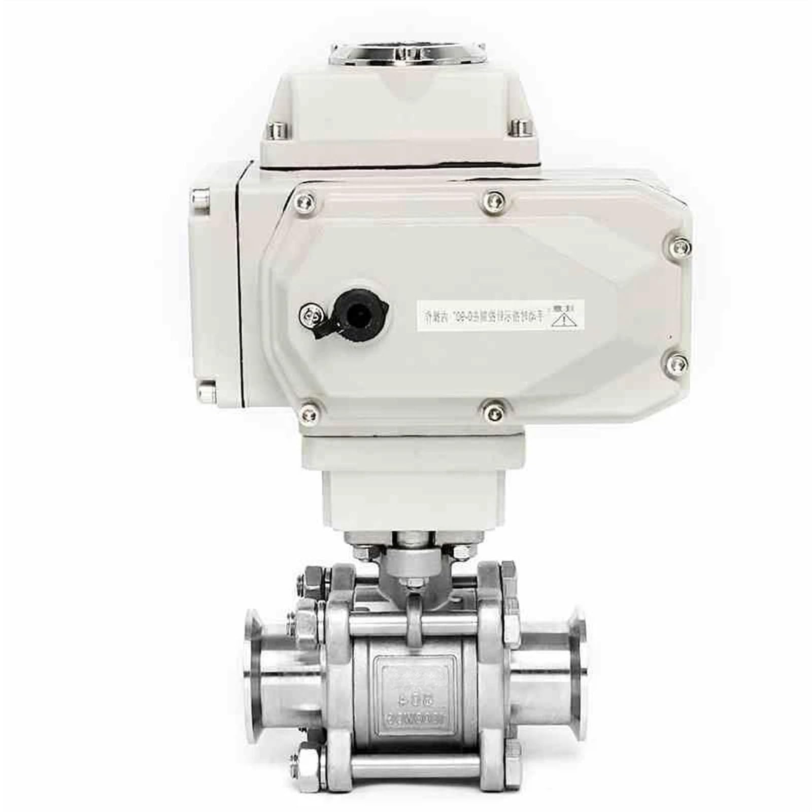 DLTBYWAQZ DN32 Φ38 Stainless Steel High Platform Motorized Ball Valve 220VAC Tri-Clamp Ferrule Type Electric Ball Valves(12VDC)
