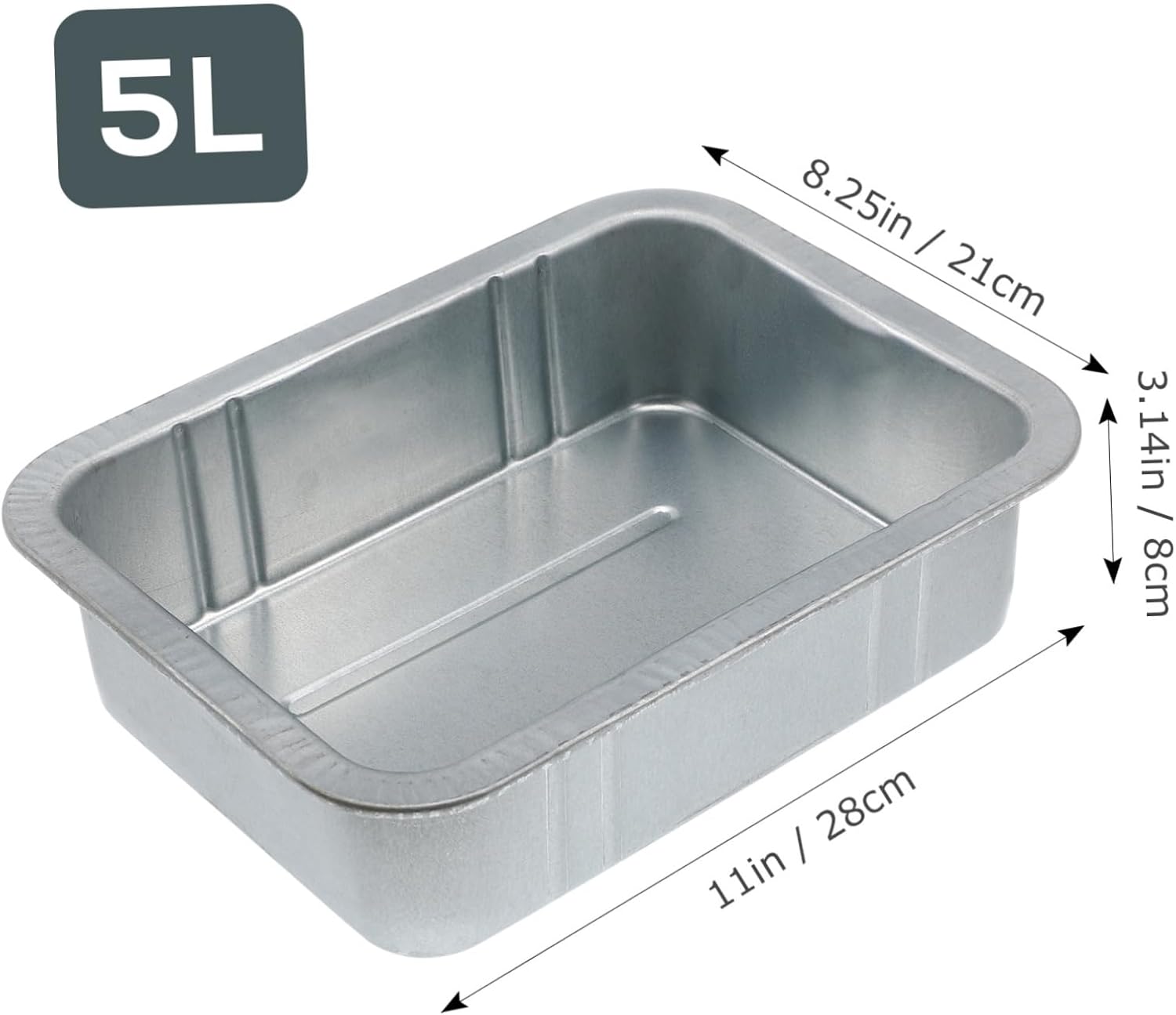 Steel Oil Drain Drip Tray for Engine Fluid Collection Heavy-Duty Design for Car Repair Maintenance Silver