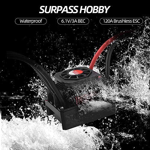 Goolrc 120A Brushless Esc Waterproof Electric Speed Controller For 1/8 1/10 Rc Truck Off-Road Car #TOP3