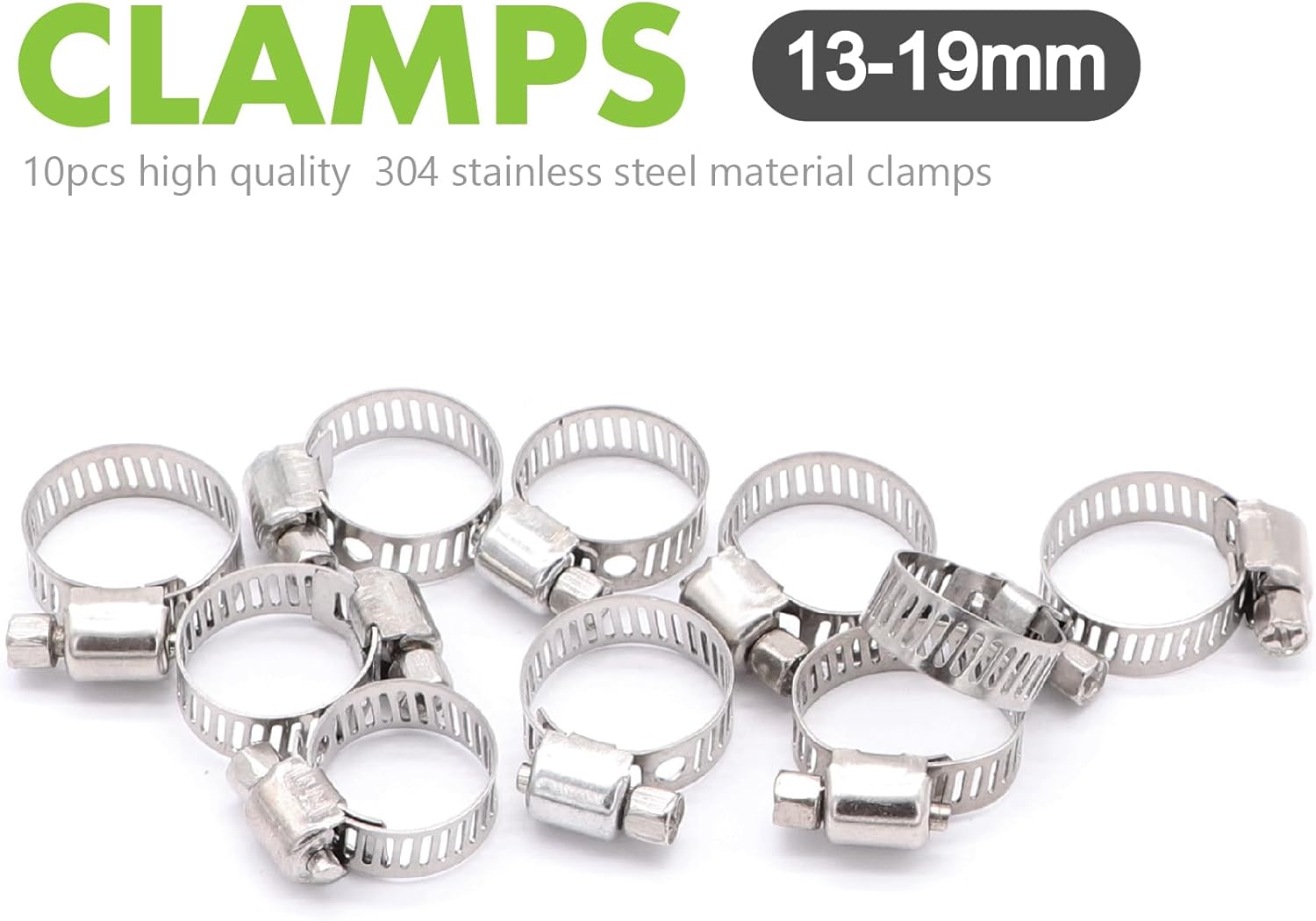 Jeemiter 3/8" ID Fuel Hose 25FT Complete Kit - Includes 10 Clamps for Small Engine, Automotive, Marine Use - SAE 30R7 Rated for Gas, Oil, Diesel