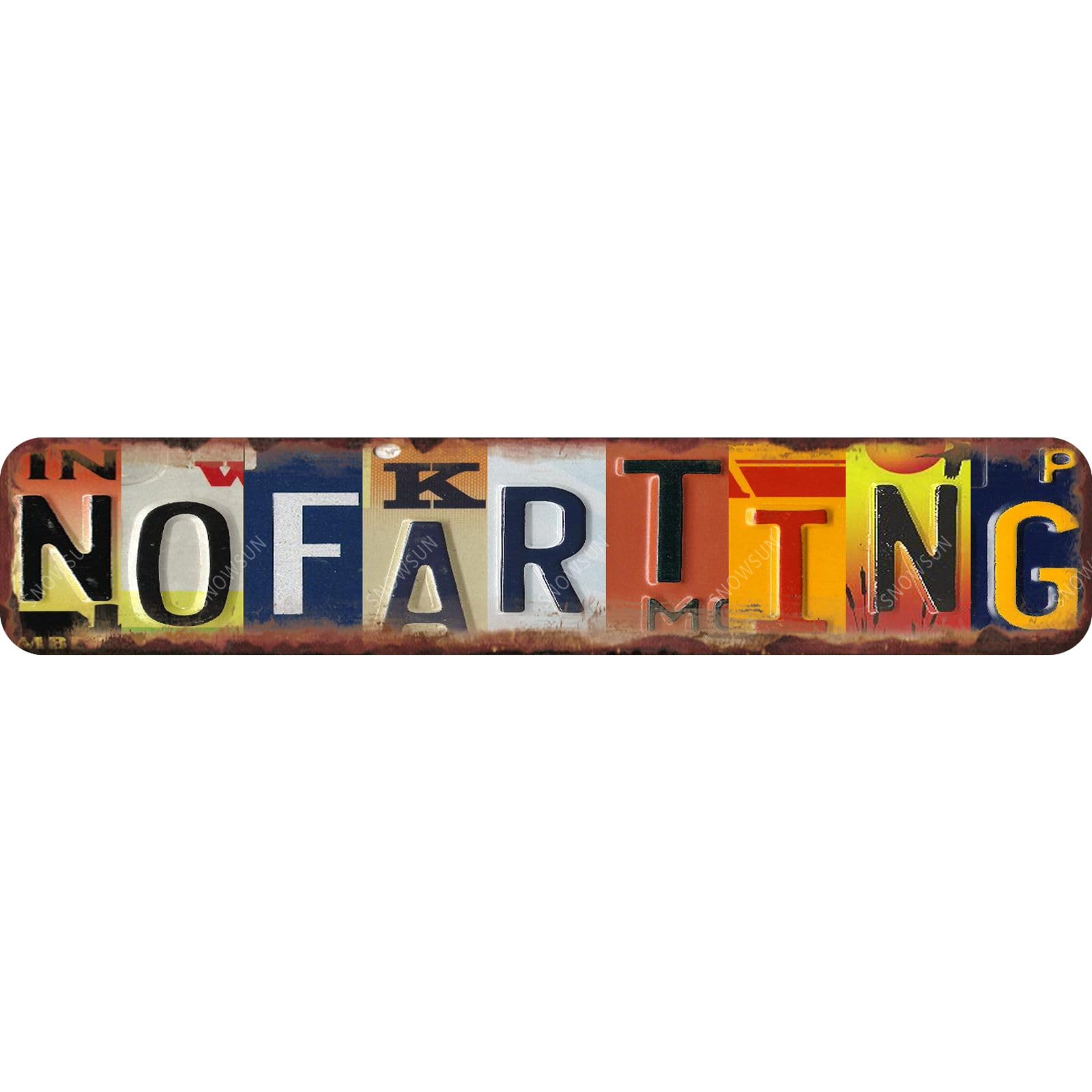 Vintage No Farting Aluminum Metal Sign Funny Tin Sign Street Sign for Home Garage Man Cave Wall Decoration 4x16 Inch