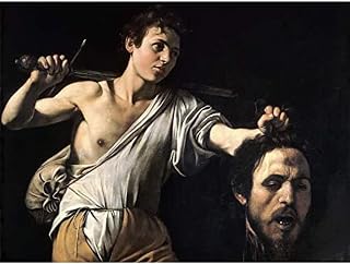 Artery8 Caravaggio David With Head Goliath Religious Painting Art Print Canvas Premium Wall Decor Poster Mural