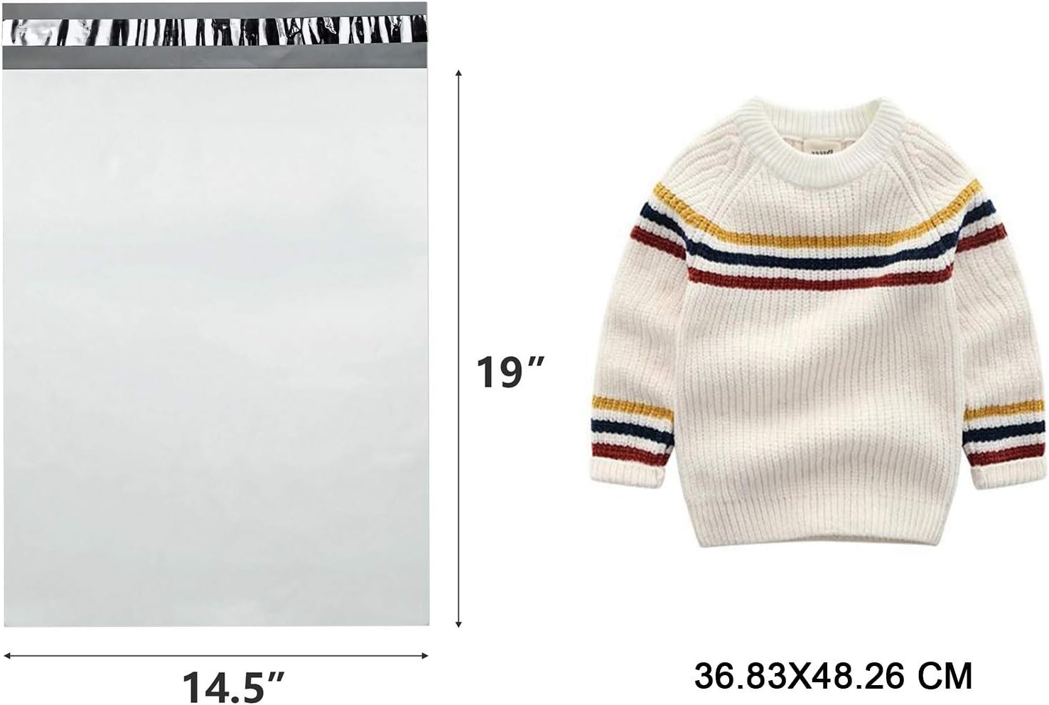 14.5x19 250pcs 2.0 Mil White Poly Mailers Bulk Envelopes Shipping Bags for Clothing Seal Sealing Waterproof Tear-Proof Expandable Large Postal Polyethylene Bags for Business Office Packaging : Office Products