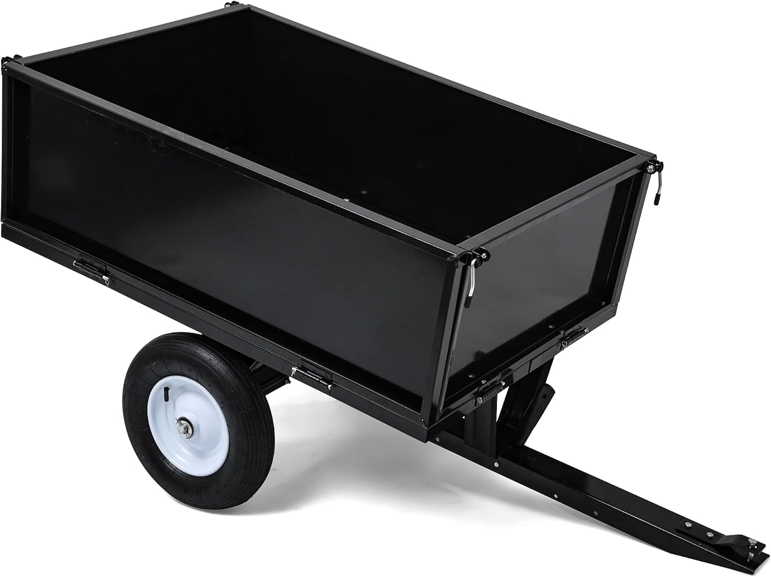YITAMOTOR 500 Pound Steel Dump Cart Tow Behind Lawn Black