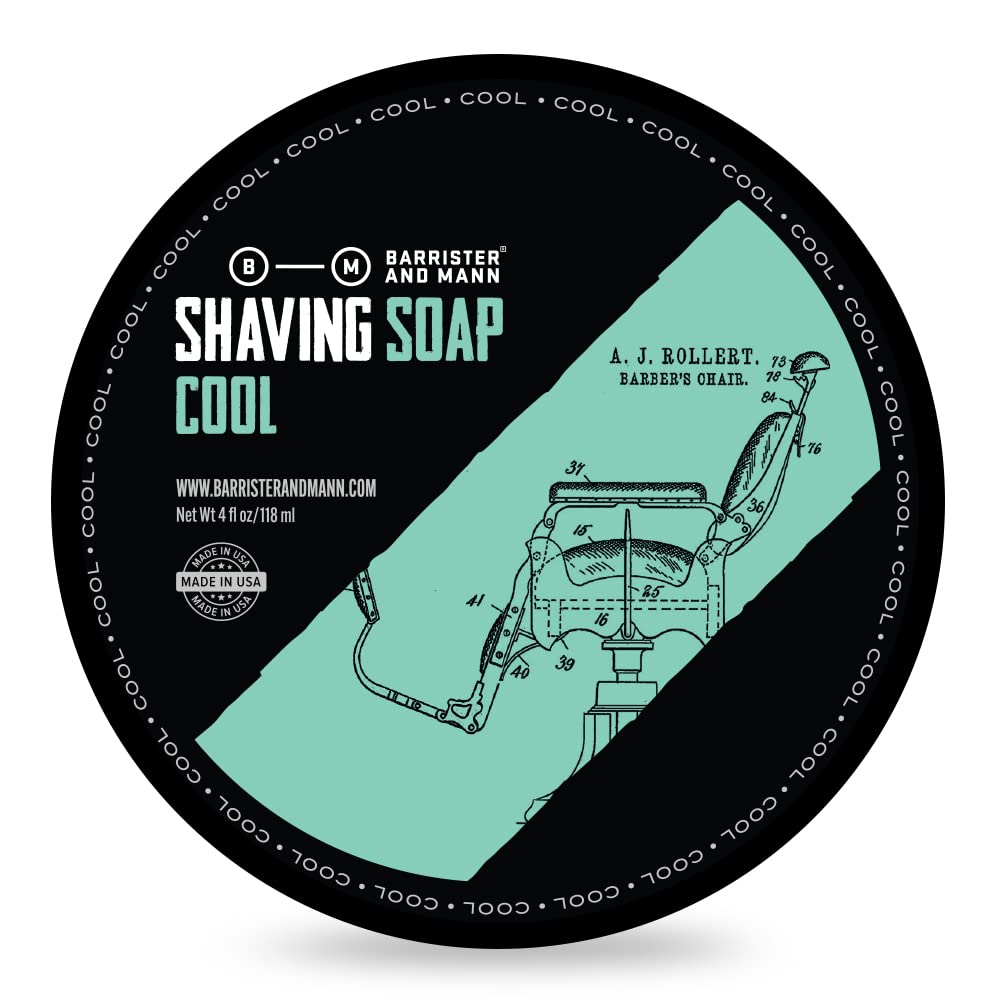 Barrister and Mann Shaving Soap | Luxury Dense, Rich & Creamy Lather Tallow Wet Shave Puck Infused Black Strap Rum & West Indie Bay, Sweet Orange, Cinnamon | Grooming Routine for Men 4 Oz (Bay Rum)