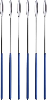 Aozita 6 Pack Lab Spatula - Micro Lab Spoon/Scoop with Nickel-Stainless Blade - Also Great Filler, Gel Cap Capsule Pill Filler Machine - #000 00 0 1 2 3