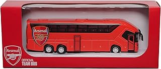 Arsenal FC Official Collectible Miniature Team Bus – Premium Die-Cast Soccer Bus Toy with Friction-Power Engine – Pull-Back & Go – Licensed Football Merchandise & Fan Display Model