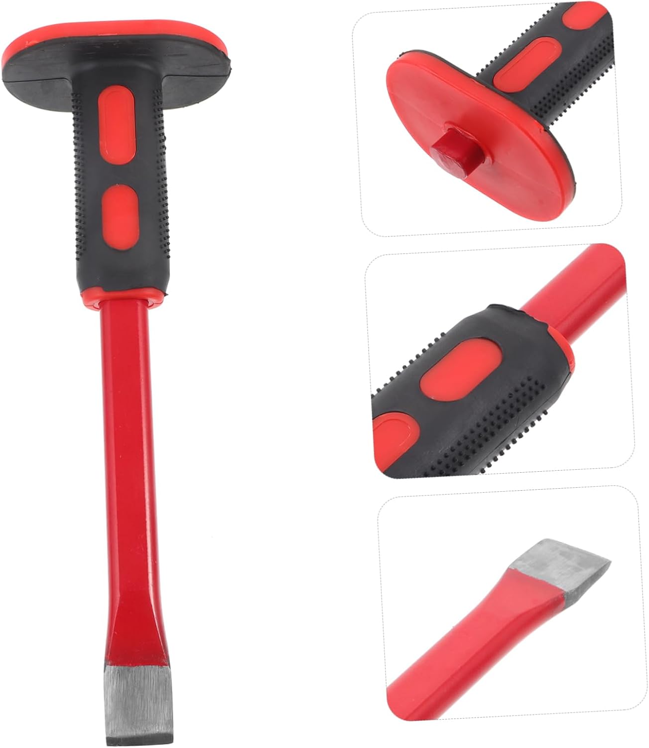 12-Inch Heavy Duty Concrete Chisel Hand Guard Pointed Flat Head for Demolition Carving and Breaking Stone 1 Piece