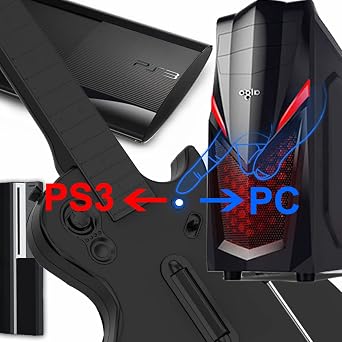 NBCP PC Guitar Hero Controller, Wireless PS3 Guitar Hero with Dongle for PC/PlayStation 3, Compatible with Guitar Hero, Rock Band, Clone Hero & Fortnite Festival - Black