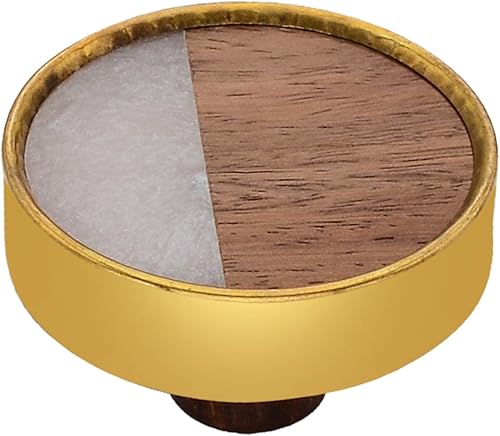 Miniatura 2 de Mascot Hardware Athena - Paquete de 10 perillas para gabinete, 1-35 pulgadas, con efecto de madera y mármol, pomos de cajón para gabinete de cocina,