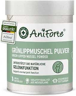 AniForte Grünlippmuschelpulver für Hunde & Katzen 100g - VERGLEICHSSIEGER 2023 Gelenkpulver in Vollfettqualität, unterstützt Gelenke & Agilität, Grünlippmuschel Pulver mit hoher Akzeptanz