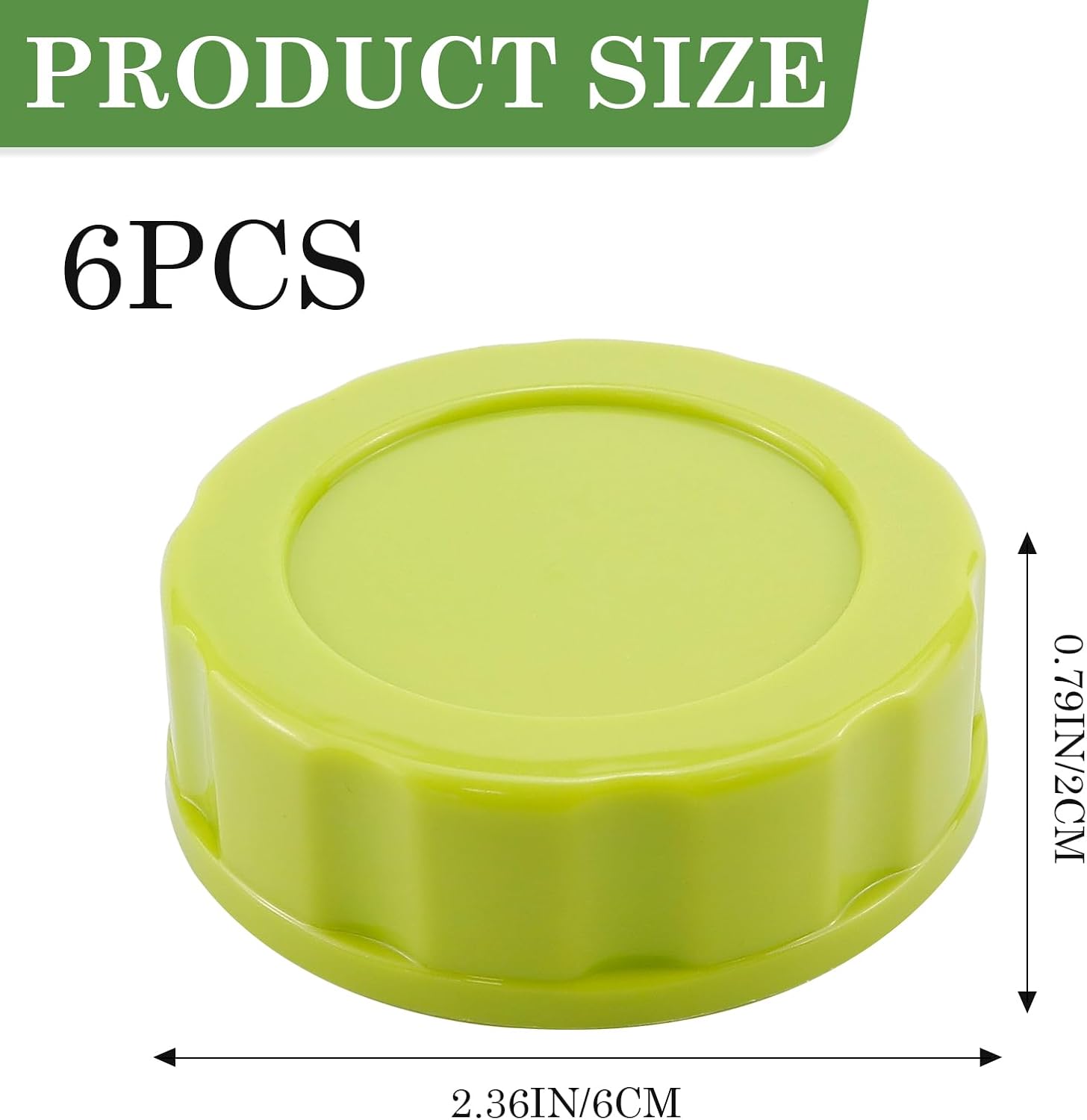 6pcs Baby Bottle Caps with Sealing Gasket, Travel and Storage Bottle Lids Airtight Replacement Caps for Wide Neck Glass Bottles (Green)