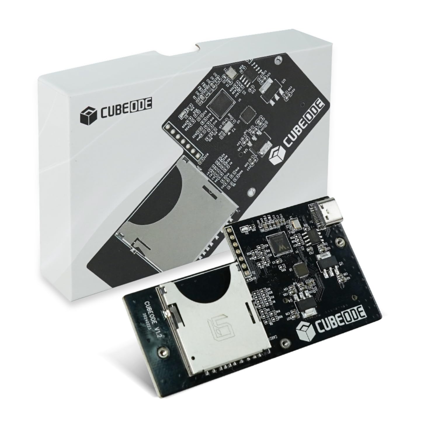 BITFUNX CUBEODE V1.2 Optical Drive Emulator Board - Support Firmware Upgrade and Audio Streaming Games, for GC Loder Swiss SD2SP2 Reader, 64GB Card Include, Plug&Play for NGC Dol-101&Dol-001