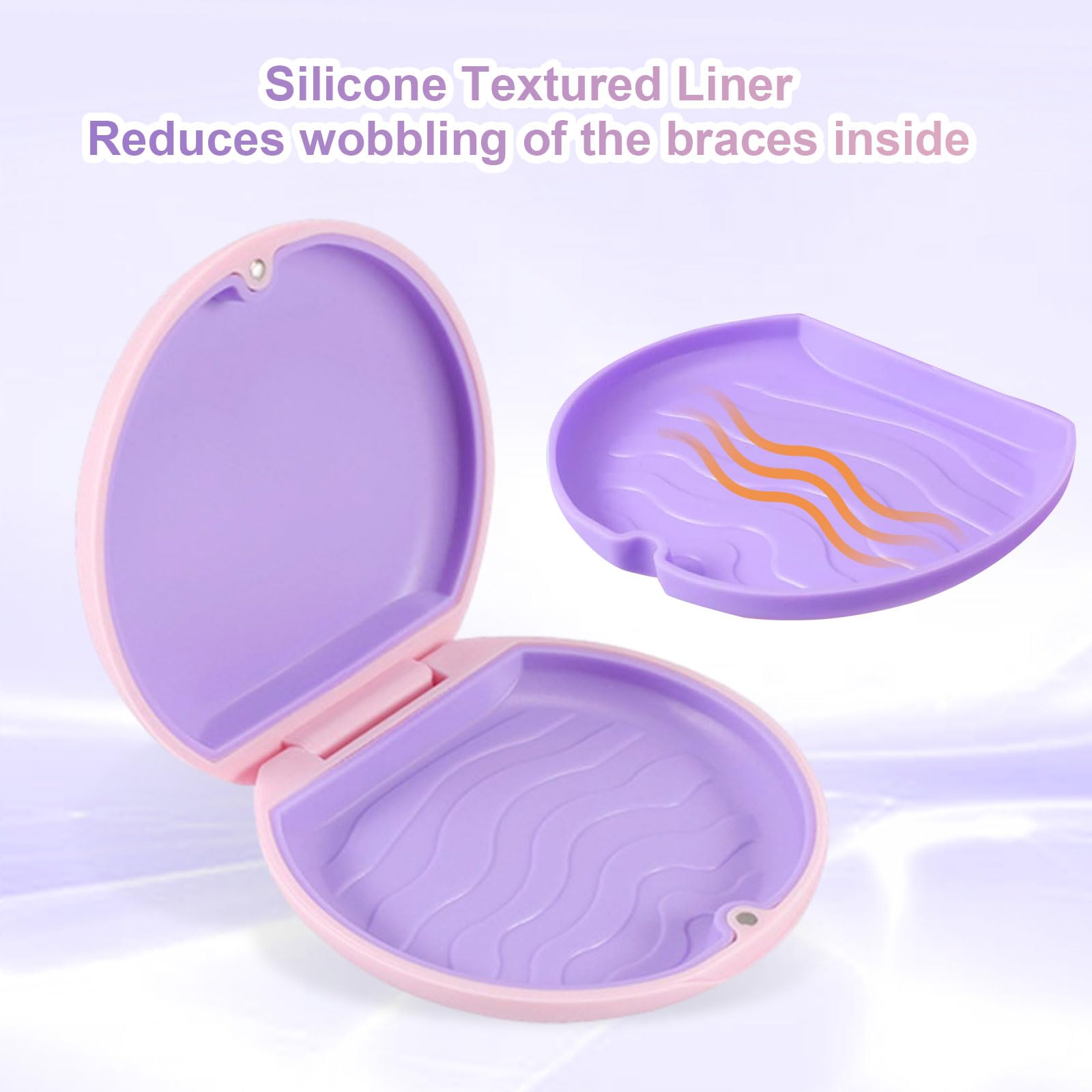 EUPSIIU 2 Pcs Retainer Case Orthodontic Denture Box, Slim Denture Storage Box (Pink) - Image 3