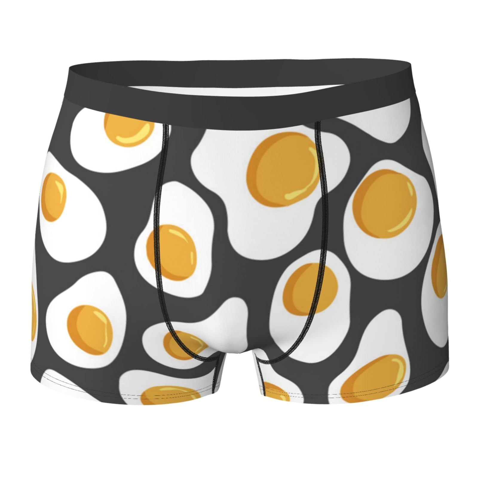 Poadnly Fried Eggs,Novelty Underwear Men's Boxer Briefs Soft Polyester Underpants,XXL