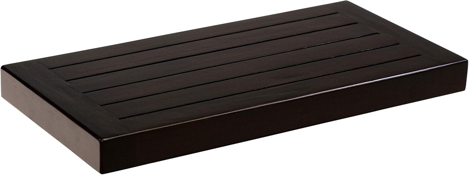 AquaTeak 12" Moa Mocha-Shield Teak Floating Wall Shelf