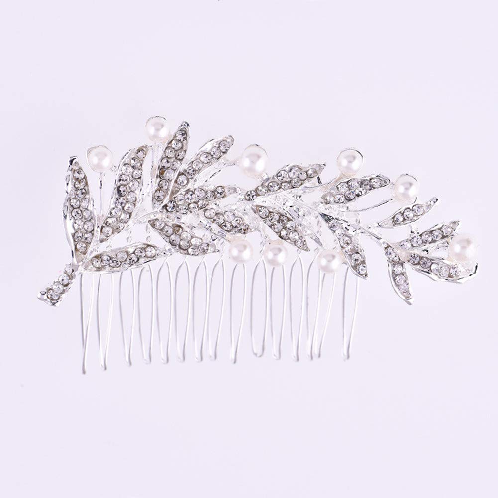ShungFun Women Bridal Hair Side Comb Shiny Rhinestones