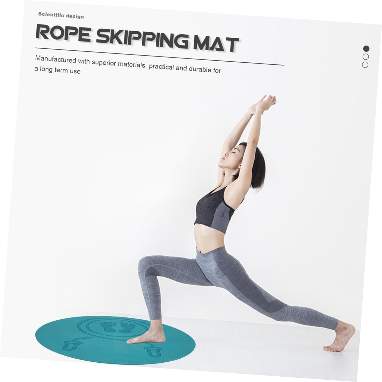 Tpe Anti-slip Jump Rope Mat Thick Shock Absorbing Mute Fitness Cushion for Indoor Exercise Yoga Pilates Home Workout Floor Pad Blue