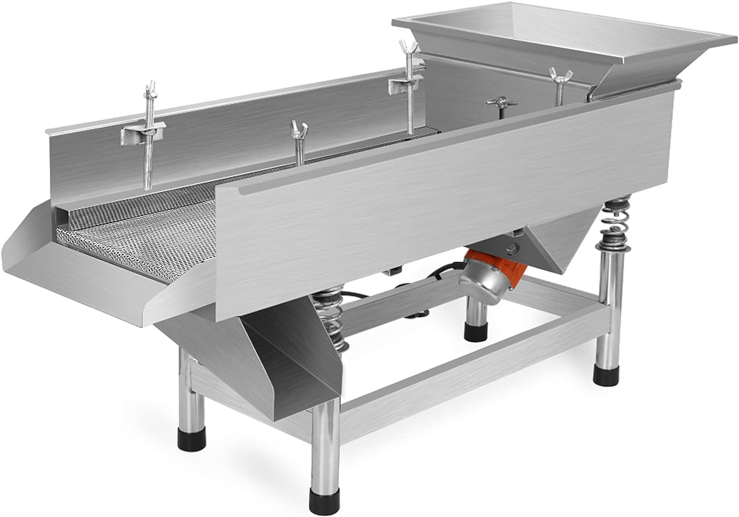 Automatic Commercial Vibrating Screens for Filtering Sand Soil, Straight Vibrating Sieve with 3mm Mesh Screen, Stainless Steel Electric Shaker for Chemical Industries Sand Soil (Electric Shaker)