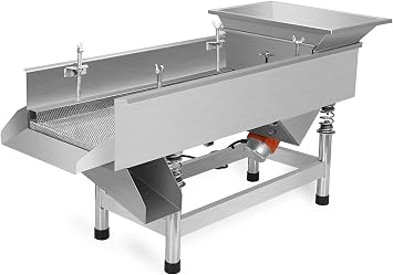 Automatic Commercial Vibrating Screens for Filtering Sand Soil, Straight Vibrating Sieve with 3mm Mesh Screen, Stainless Steel Electric Shaker for Chemical Industries Sand Soil Electric Shaker
