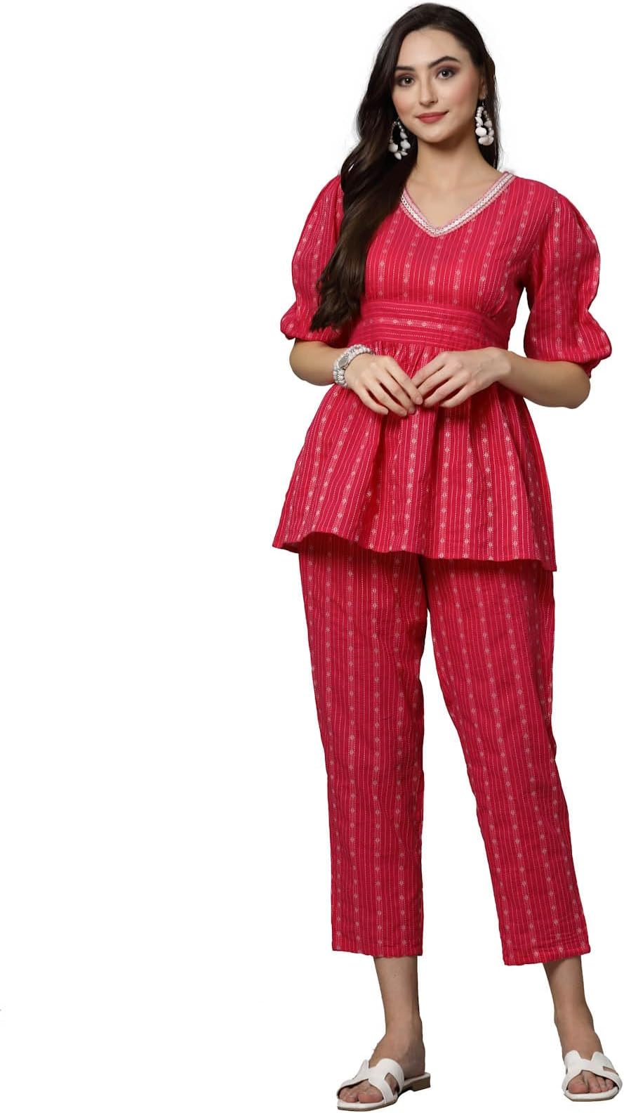 Stylum Women Woven Design Cotton Co-Ord Set