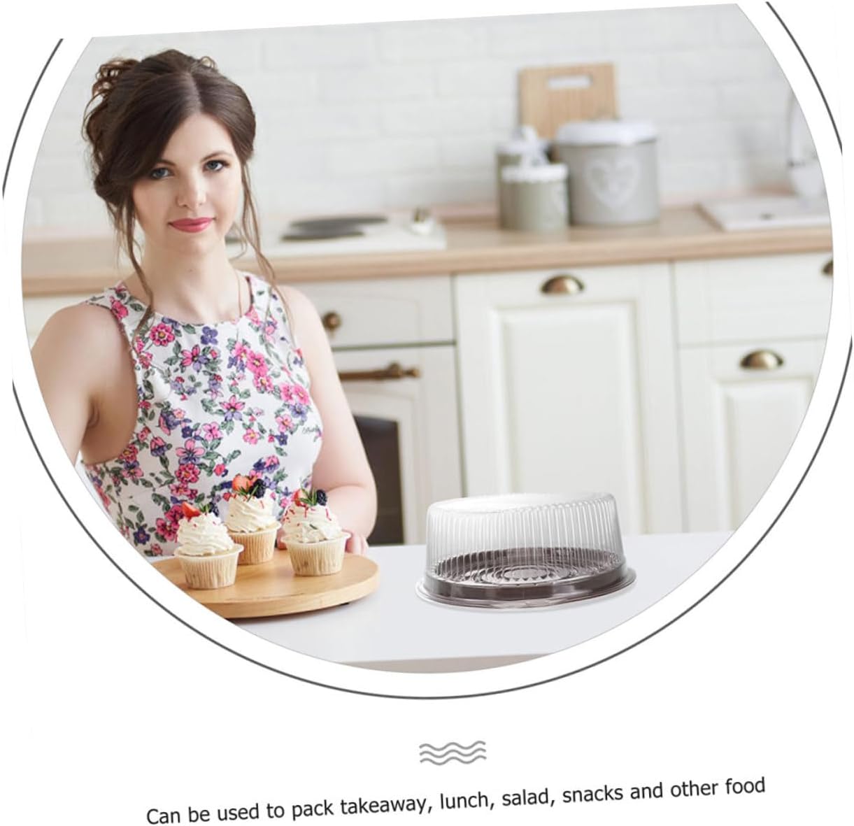 STOBAZA 8 Inch Round Cake Display Boxes Plastic Cake Bakery Boxes Lids Carrier Cake Containers