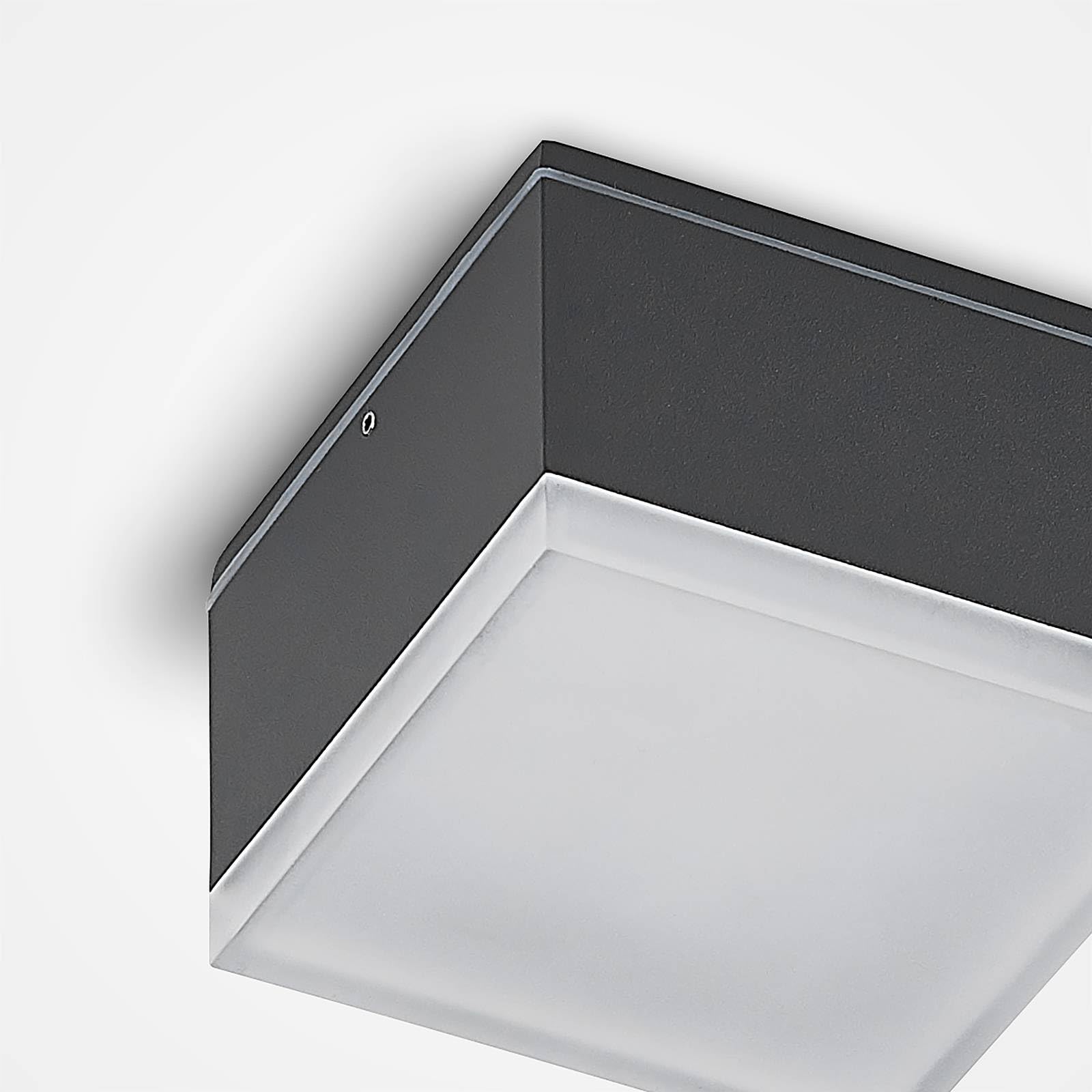 Lindby Plafoniere LED (Moderno) colore Nero, in Alluminio lampadina inclusa lampada da esterni per giardino terrazzo balcone e casa plafoniera