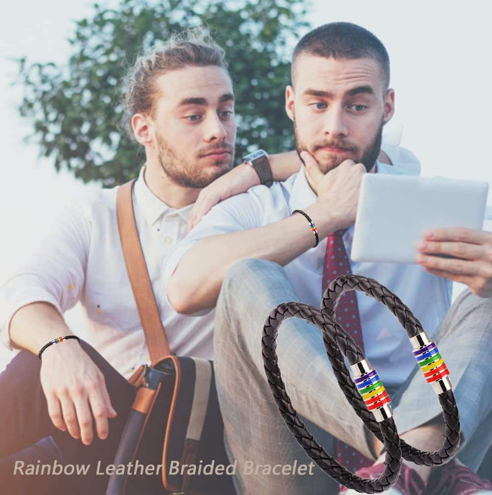 SAMOCO 8Pcs Rainbow Pride LGBT Handmade Braided Bracelet Friendship String Bracelet for Gay & Lesbian LGBTQ Wristband Adjustable