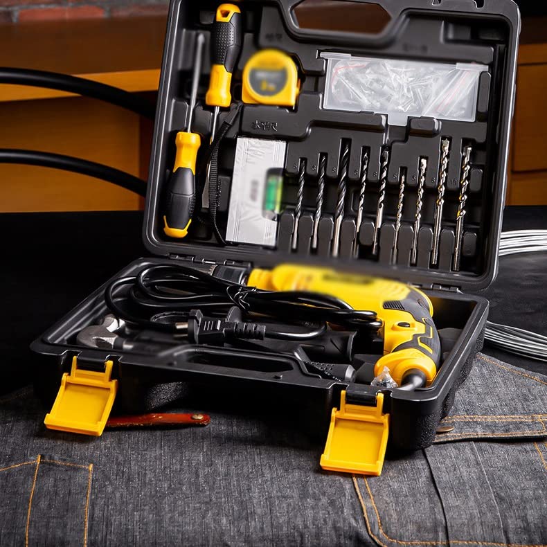 Spacmirrors 16-teiliges Schlagbohrmaschinen-Set Elektrische Bohrmaschine Schlagbohrmaschinen-Handwerkzeugkasten-Set für… – Bild 6