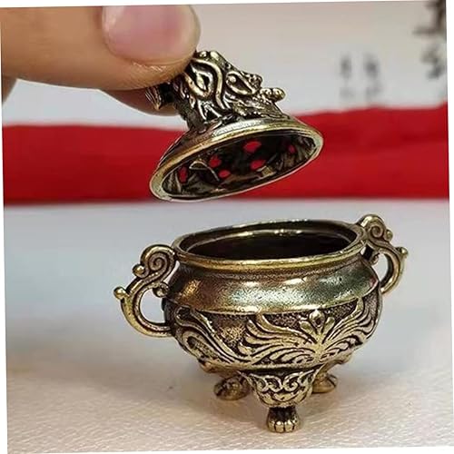 Miniatura 7 de Beavorty 2 unids pequeño quemador de incienso palo titulares carbón incienso quemador cobre incienso quemador de incienso cono difusor de incienso